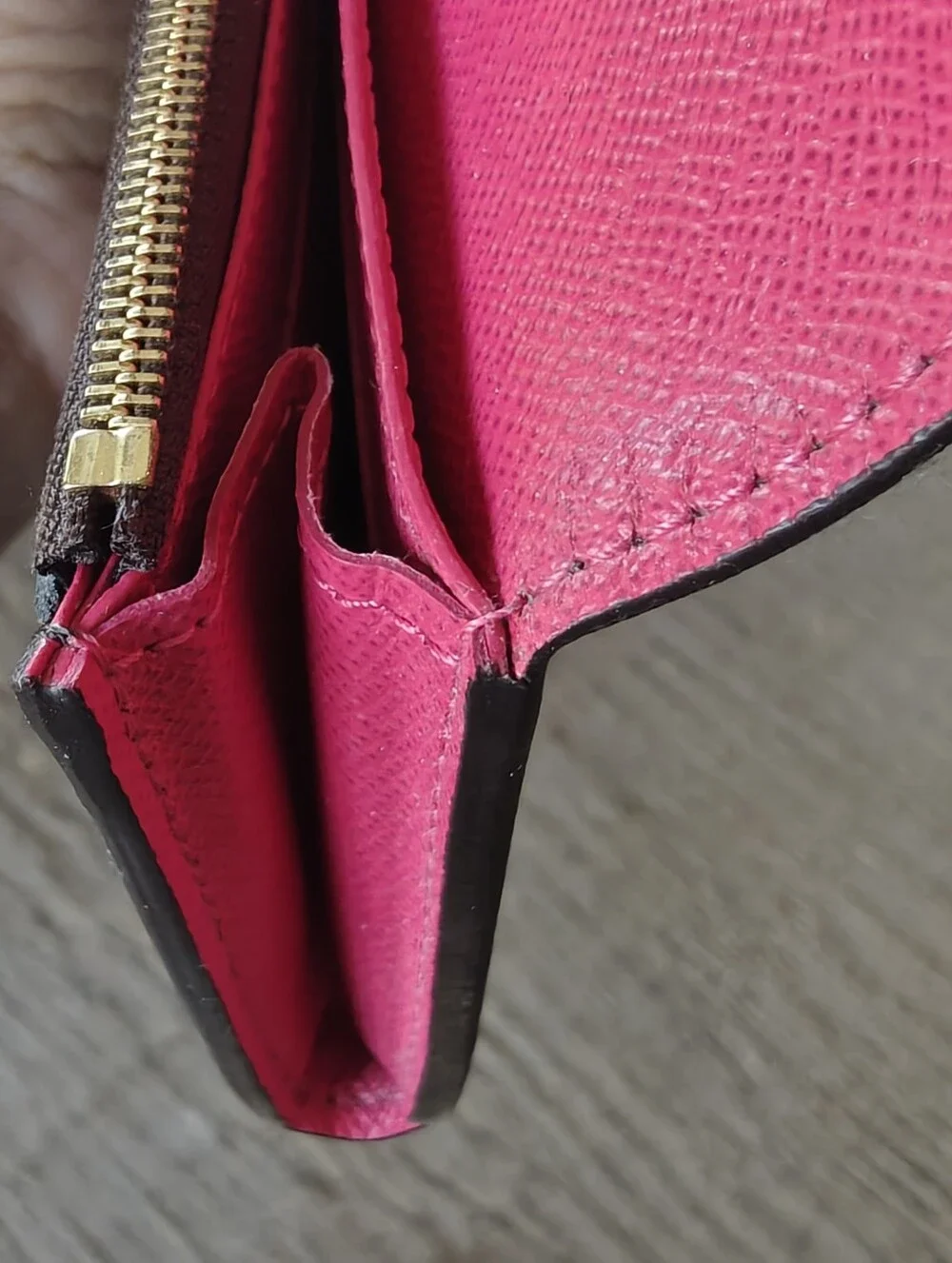 Used LV Louis Vuitton Monogram Rosalie Coin Purse Fuchsia Hot Stampped